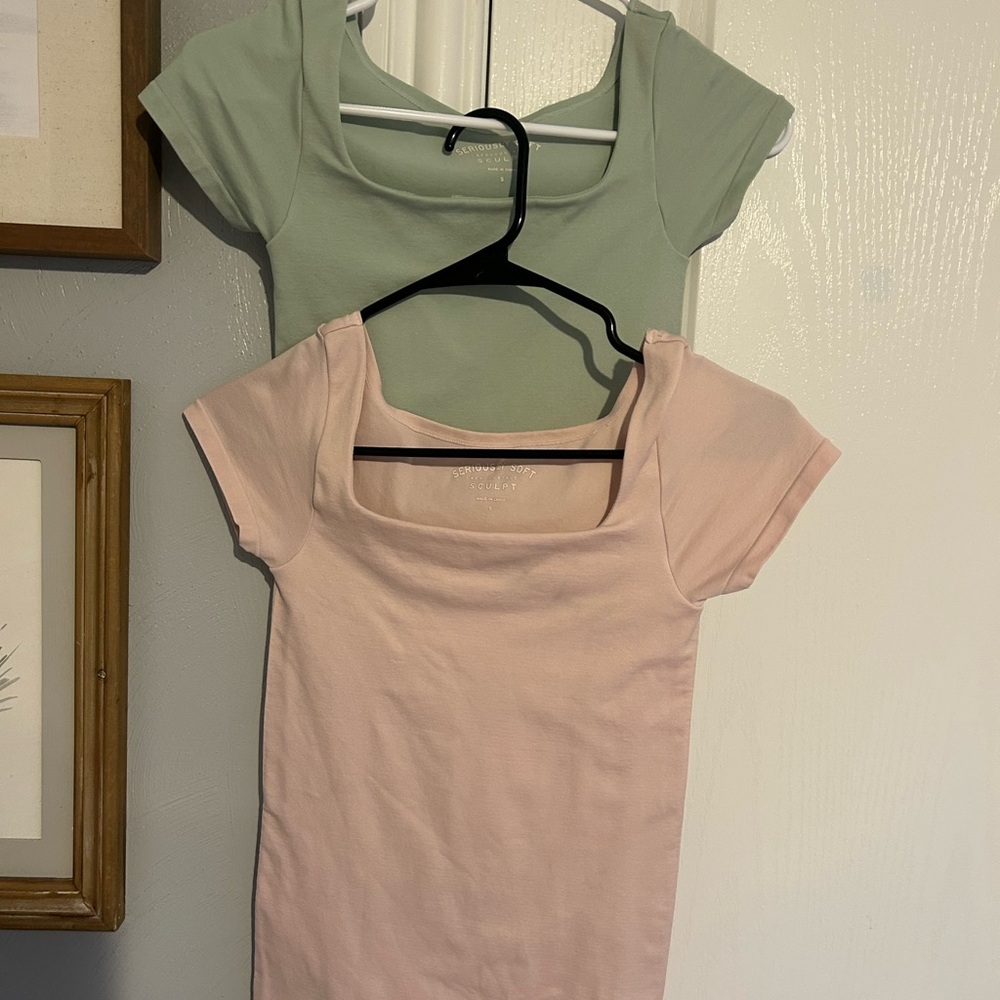 Aeropostale Short Sleeve Tops in Pink and Green